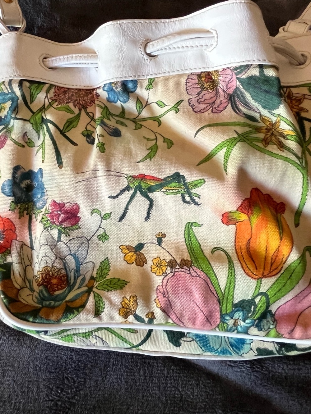 Authentic Gucci small Floral Drawstring Shoulder Bag - Picture 3 of 6